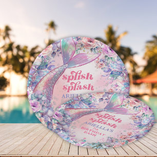Flower Glitter Mermaid Tail 7th Birthday Paper Plate