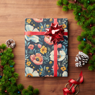 Flower Glossy  Wrapping Paper