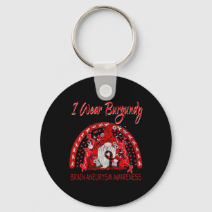 Flower Gnome Brain Aneurysm Awareness Key Ring
