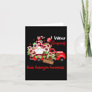Flower Gnome Survivor Brain Aneurysm Awareness  Card