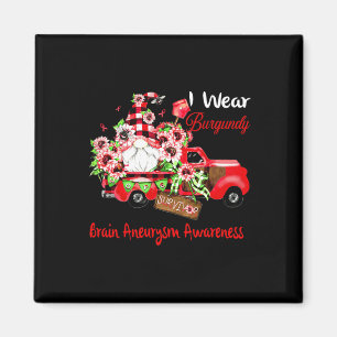 Flower Gnome Survivor Brain Aneurysm Awareness Magnet