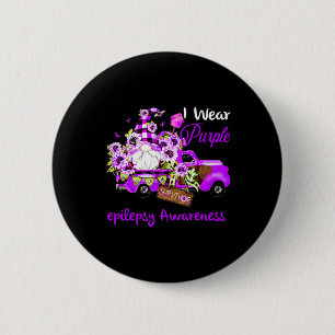 Flower Gnome Survivor Epilepsy Awareness  6 Cm Round Badge