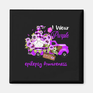 Flower Gnome Survivor Epilepsy Awareness  Magnet