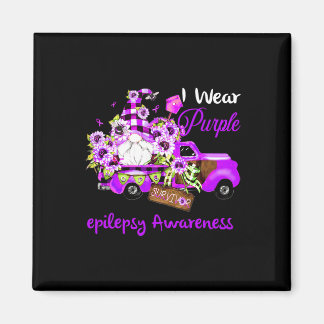 Flower Gnome Survivor Epilepsy Awareness Magnet