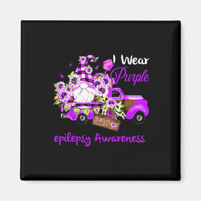 Flower Gnome Survivor Epilepsy Awareness  Magnet (Front)