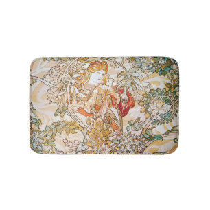 Flower Goddess Art Nouveau Bath Mat