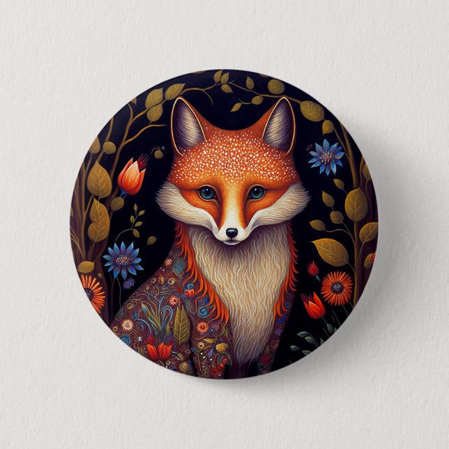 Flower Goddess Fantasy Art Button (Front)