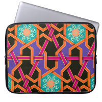 Flower green orange and purple Geometric ethnic na