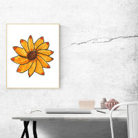 Flower Hand Drawn Yellow Marker