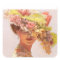 Flower Hat Victorian Lady Oval Stickers