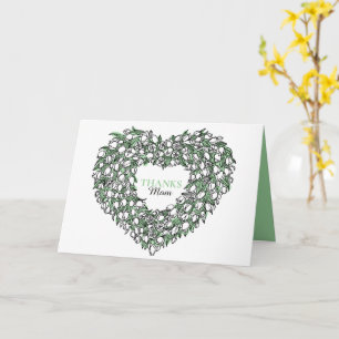Flower heart bouquet tuilp inked art Mother's Day  Card