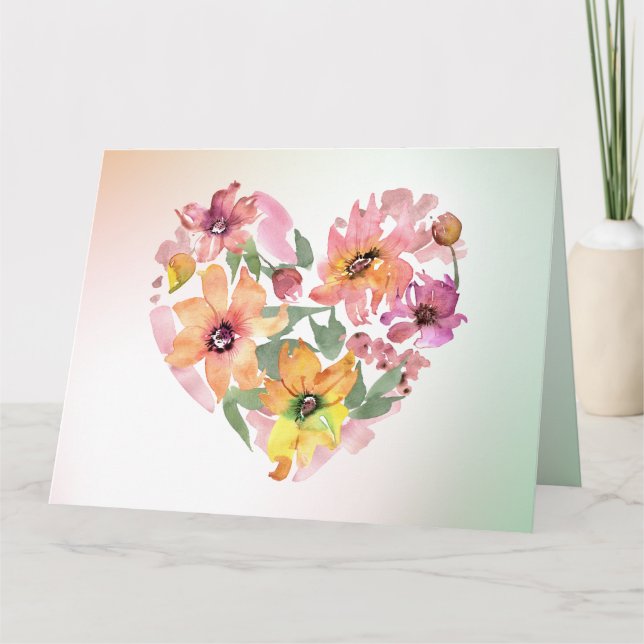 Flower Heart Card (Front)