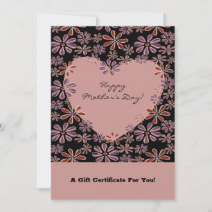 Flower Heart Happy Mother's Day Gift Certificate
