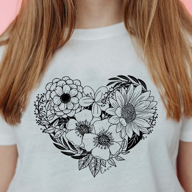 Flower Heart Love T-Shirt (Creator Uploaded)