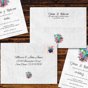 Flower Heart Mexican Wedding Envelope