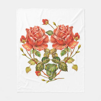 Flower heart seamless pattern fleece blanket