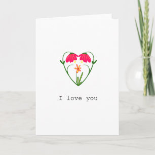Flower Heart Valentine's Day Holiday Card