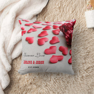 Flower hearts Love Custom Name Valentines Day 2025 Cushion