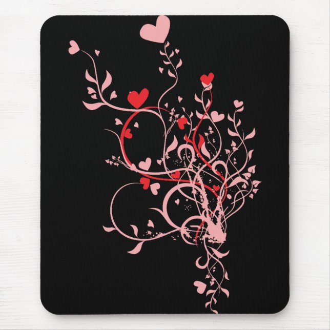 Flower Hearts Mouse Pad (Front)