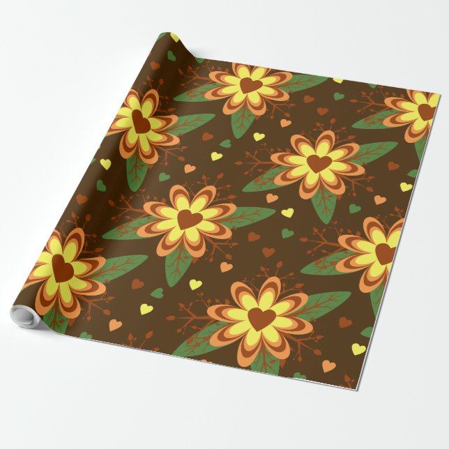 flower hearts wrapping paper (Unrolled)
