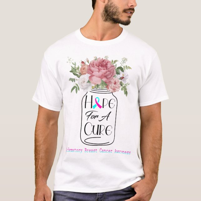 Flower Hope For A Cure Inflammatory Breast Cancer  T-Shirt (Front)