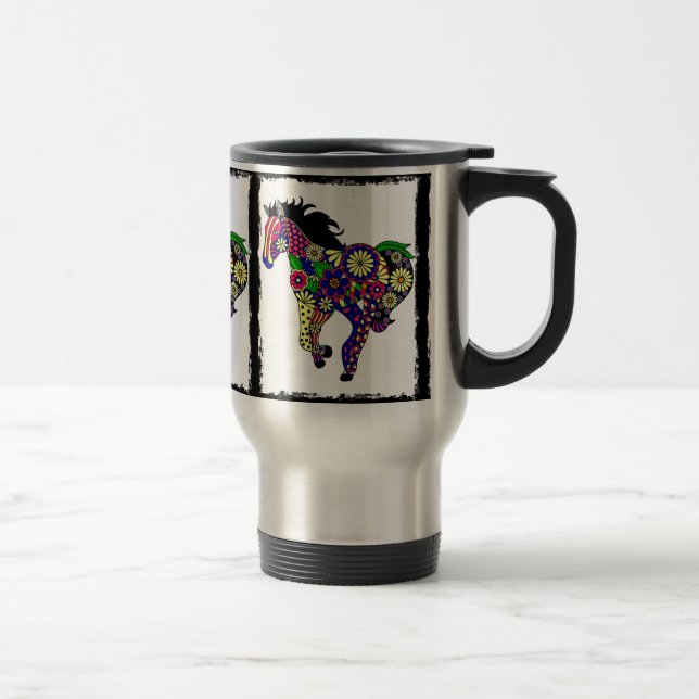 Flower Horse Travel Mug (Right)