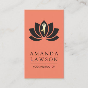 Flower Icon Yoga Pose Business Card