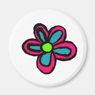 Flower illustration magnet
