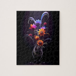 Flower Illustrator Abstract Painting Colourful Jigsaw Puzzle