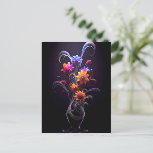 Flower Illustrator Abstract Painting Colourful Postcard
