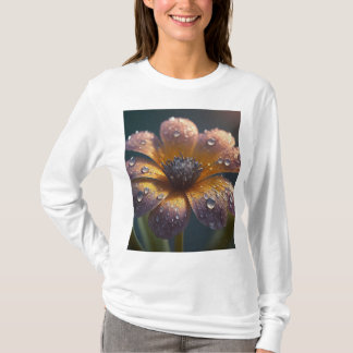 Flower Image" Full-Sleeve T-Shirt for Women