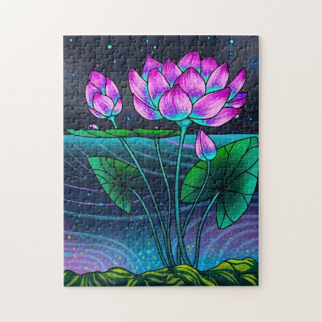 flower in a dark night jigsaw puzzle (Vertical)