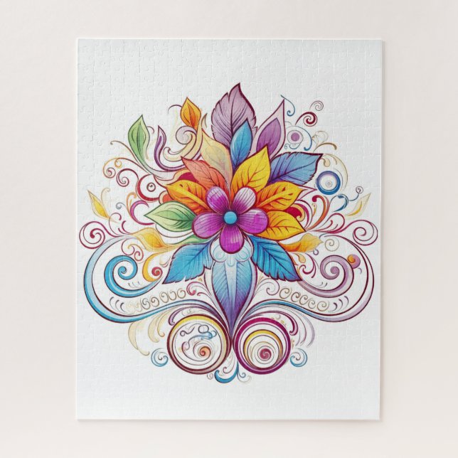 Flower in a Rainbow of Colours Jigsaw Puzzle (Vertical)