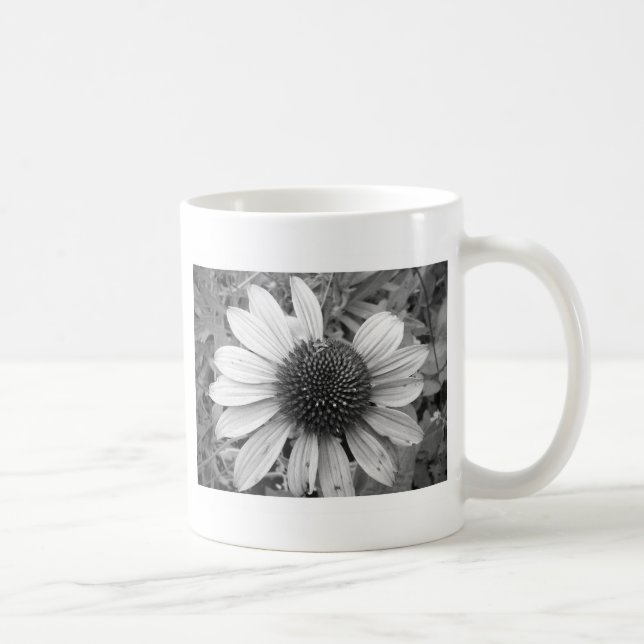 Flower in black and white coffee mug (Right)