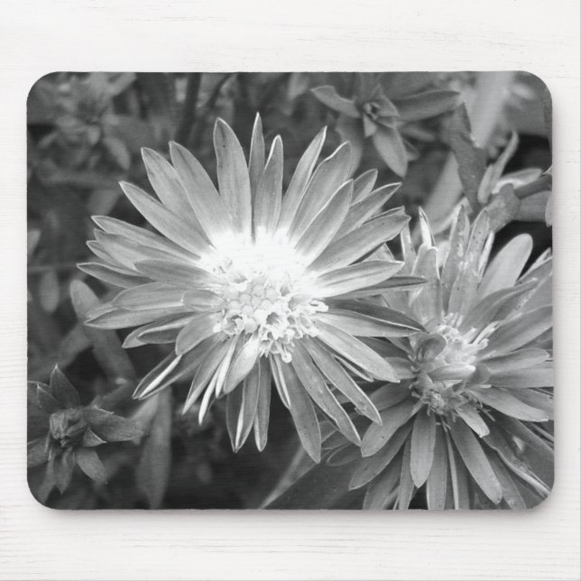 Flower in Black and White Mouse Pad (Front)