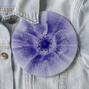 Flower in blue 6 cm round badge