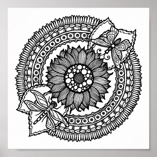 Flower In Mandala 2 Poster (Front)