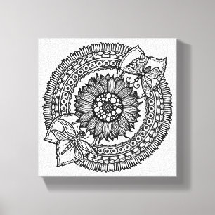 Flower In Mandala 6 Canvas Print
