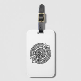 Flower In Mandala Luggage Tag