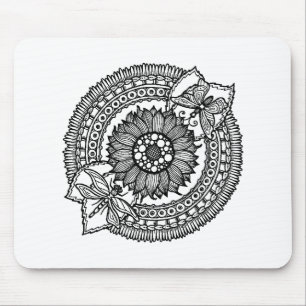 Flower In Mandala Mouse Pad