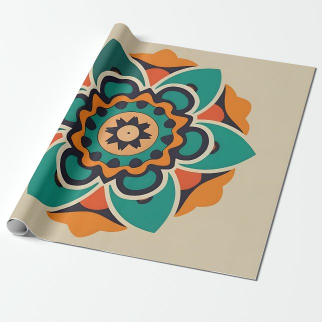 flower in mosaic wrapping paper (Unrolled)