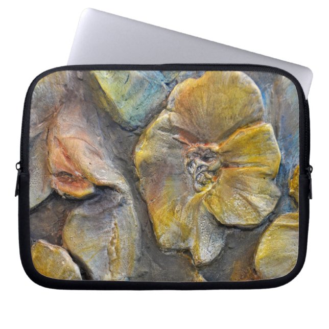 flower  in stone laptop sleeve (Front)