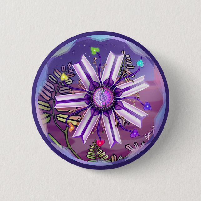 Flower in the desert 6 cm round badge (Front)