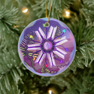 Flower in the Desert Ceramic Ornament