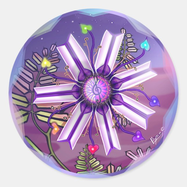 Flower in the Desert Classic Round Sticker (Front)