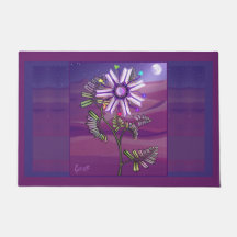 Flower in the desert Door Mat