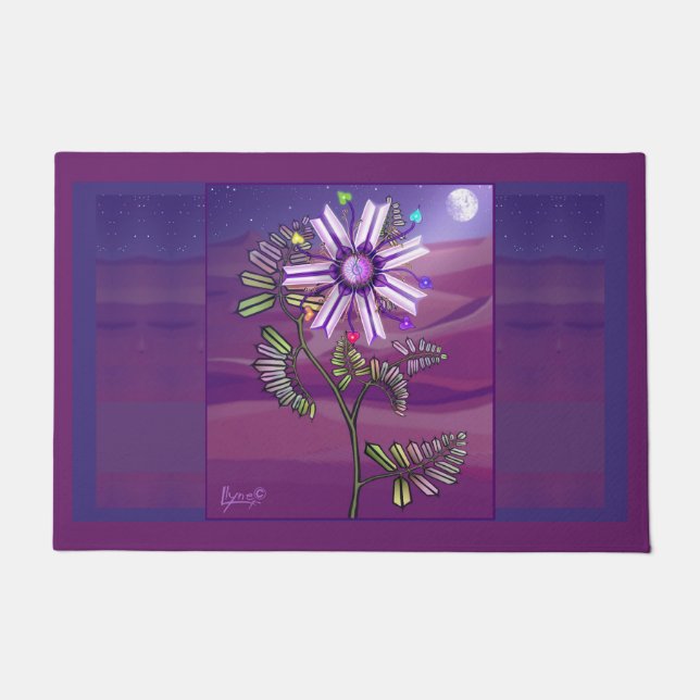 Flower in the desert Door Mat (Front)
