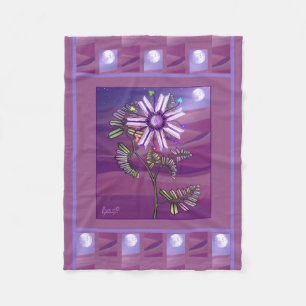 Flower in the desert fleece blanket