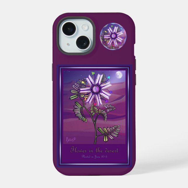 Flower in the Desert iPhone 15 Case (Back)