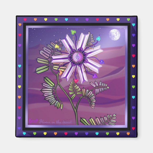 Flower in the desert magnet (Front)